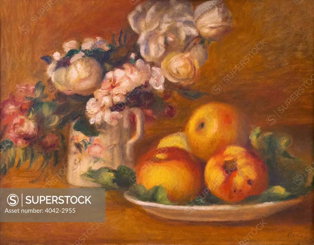 Russia, Saint Petersburg, State Hermitage Museum, Apples and flowers, by Auguste Renoir, circa 1895-1896