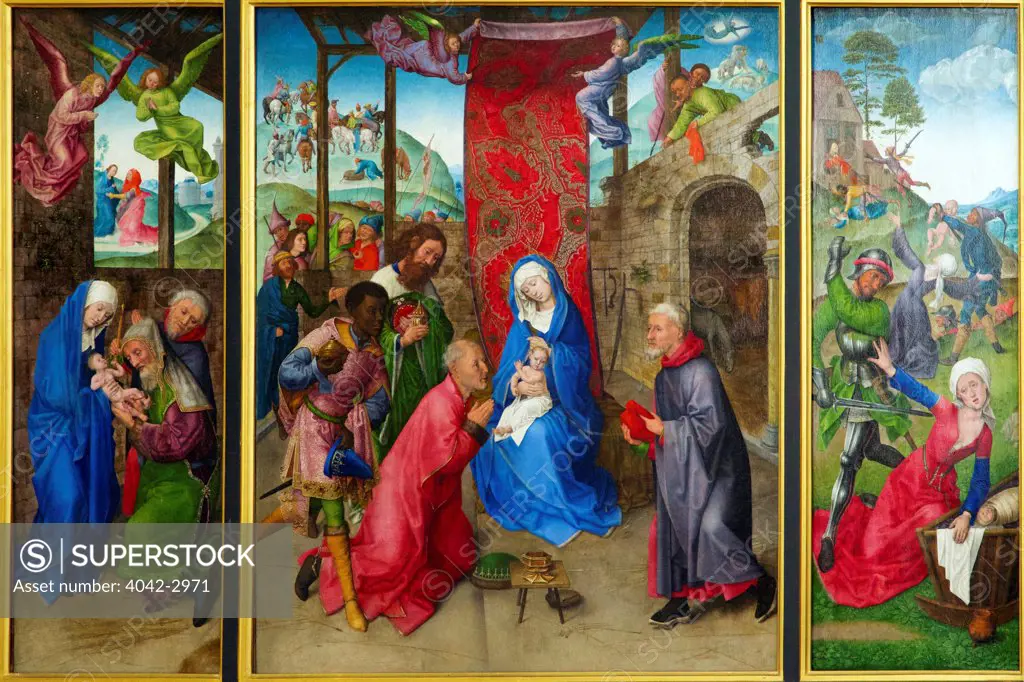 Russia, Saint Petersburg, State Hermitage Museum, Triptych: Adoration of Magi, by Rood-Klooster, 1482