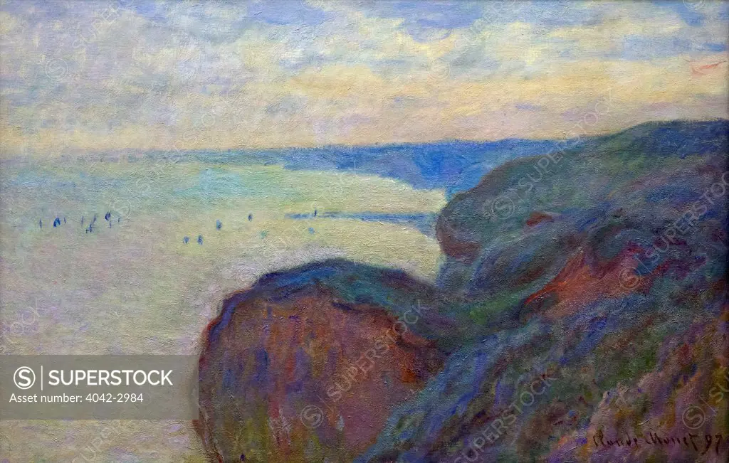 Russia, Saint Petersburg, State Hermitage Museum, Cliffs near Dieppe, by Claude Monet, 1897
