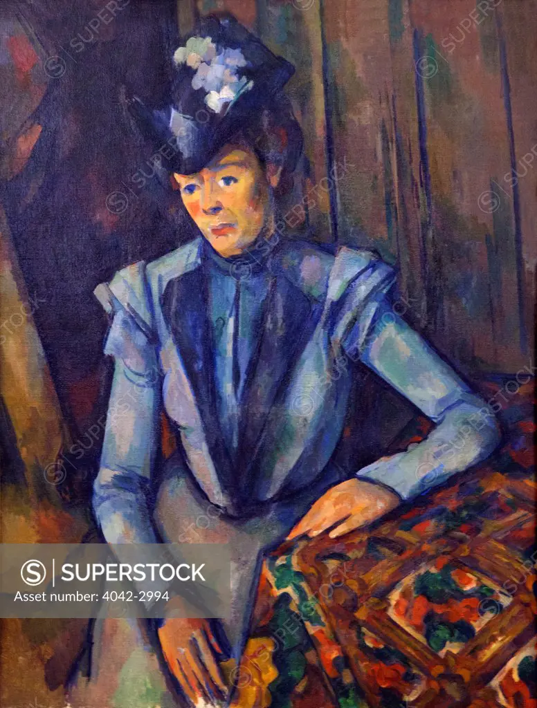Lady in blue, by Paul Cezanne, circa 1900,Russia, Saint Petersburg, State Hermitage Museum, 