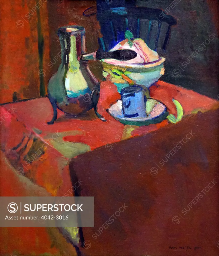 Russia, Saint Petersburg, State Hermitage Museum, Crockery on table, by Henri Matisse, 1900