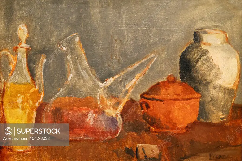 Russia, Saint Petersburg, State Hermitage Museum, Glass vessels, by Pablo Picasso, 1906