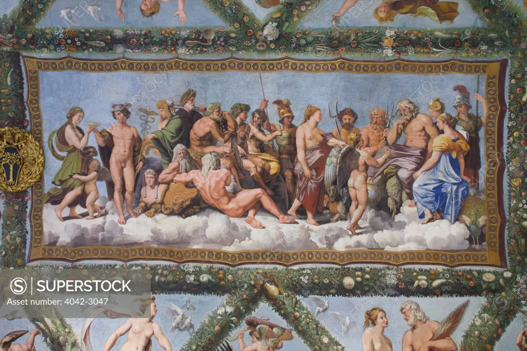 Council of the Gods, 1518, Loggia of Cupid and Psyche, Villa Farnesina, Rome, Italy, Europe