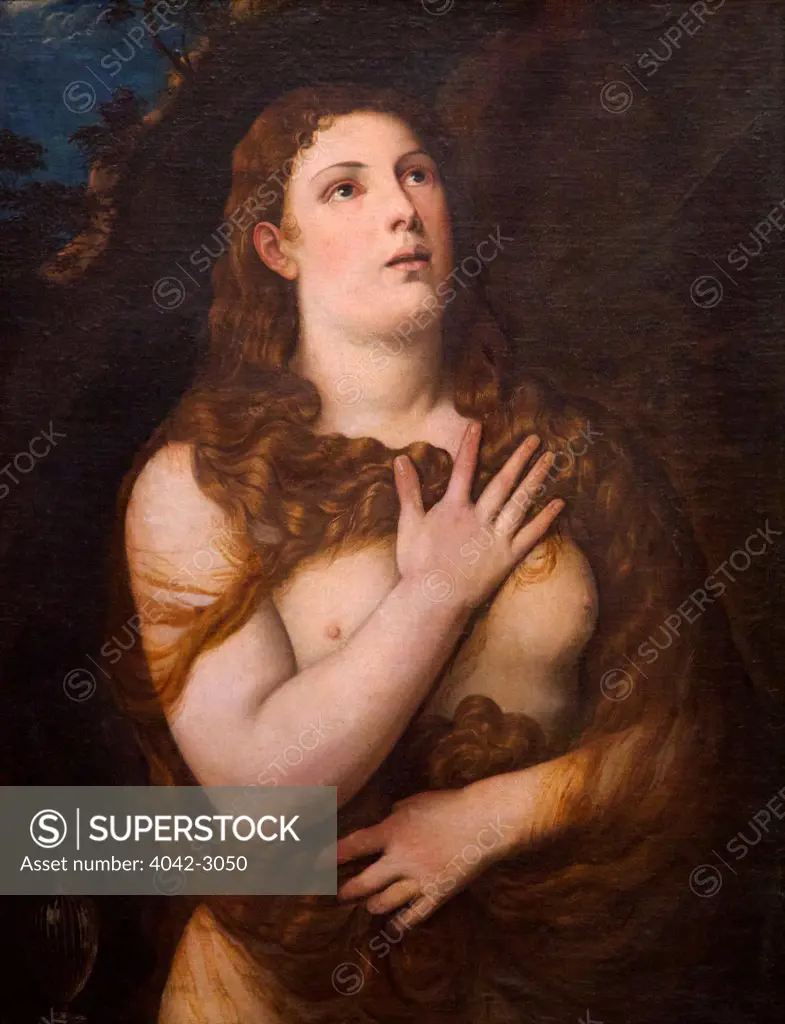 Mary Magdalene Repentant, by Titian, Doria Pamphilj Gallery, Rome, Italy, Europe