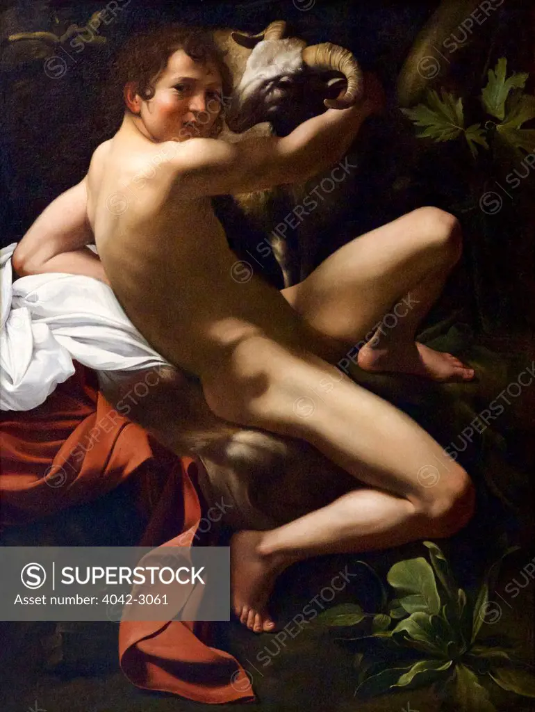 St John the Baptist, Youth with a Ram, by Caravaggio, 1602, Doria Pamphilj Gallery, Rome, Italy, Europe