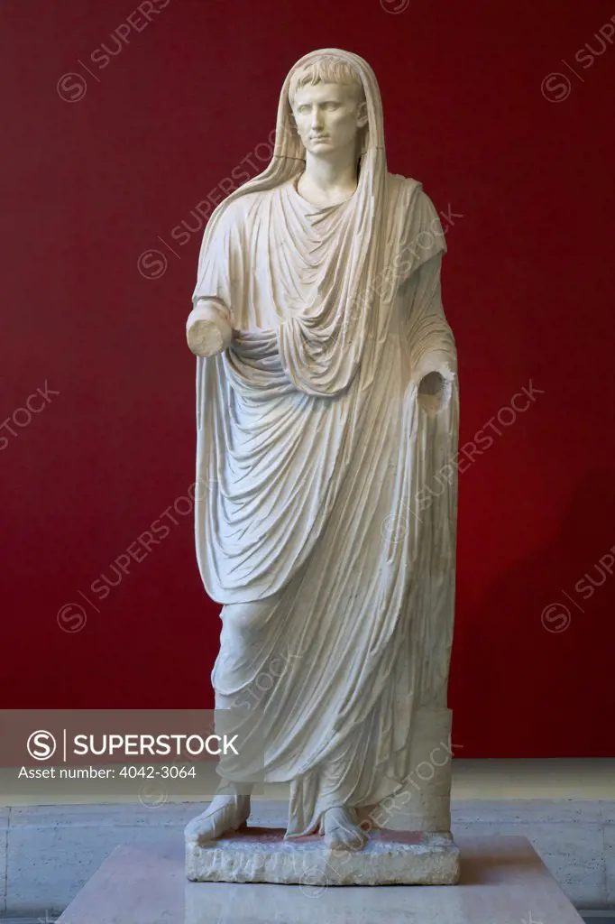 Augustus as Pontifex Maximus, or  High Priest, Palazzo Massimo alle Terme, National Museum of Rome, Italy, National Museum of Rome, Italy