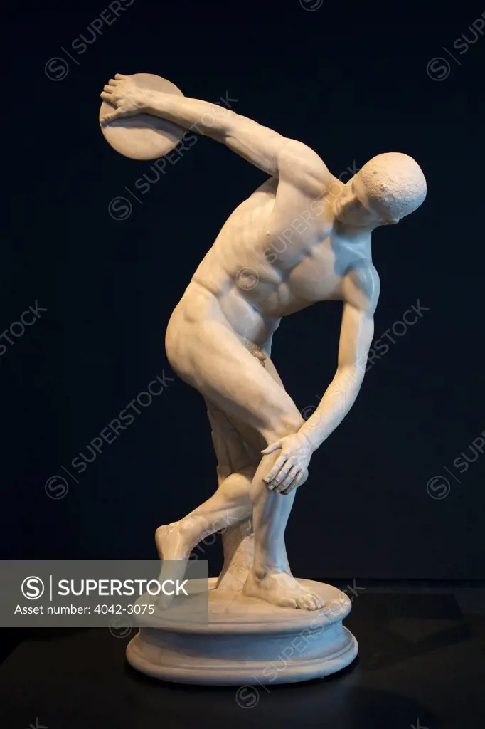 Discobolus or Discus Thrower, Discobolus Lancellotti, 2nd century AD, Palazzo Massimo alle Terme, National Museum of Rome, Italy