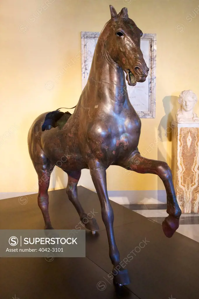 Bronze horse from the alley of palms, 4th or 5th century BC, Palazzo dei Conservatori,  Capitoline Museum, Rome, Italy