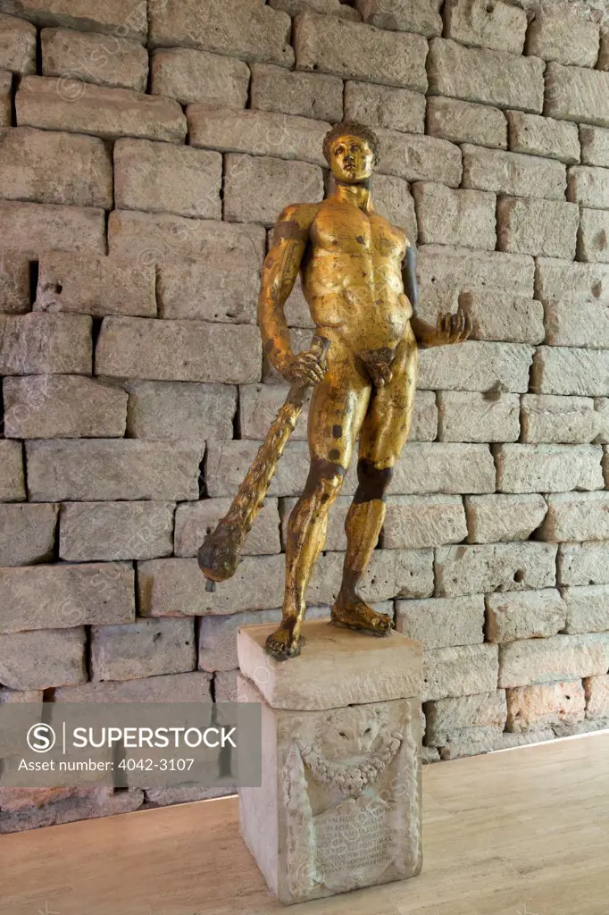 Hercules gilded bronze statue, Forum Boarium, Capitoline Museum, Rome, Italy