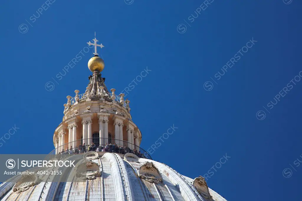 View of dome of St Peter's Cathedral, Vatican, Rome, Italy, Europe