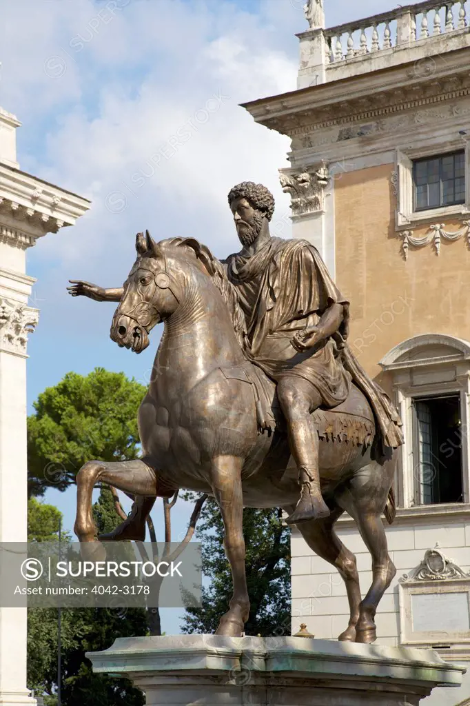 Copy of Bronze equestrian statue of Marcus Aurelius, 2nd century AD, Capitoline Museum, Rome, Italy
