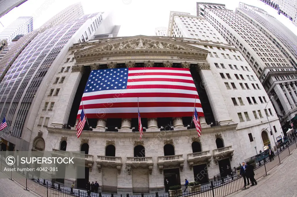 Facade of a stock exchange building, New York Stock Exchange, Manhattan, New York City, New York State, USA