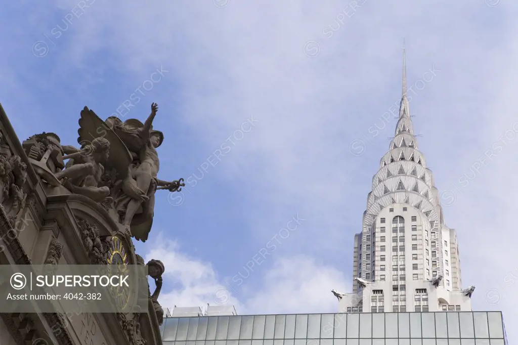 Skyscrapers in a city, Grand Central Station, Chrysler Building, Manhattan, New York City, New York State, USA