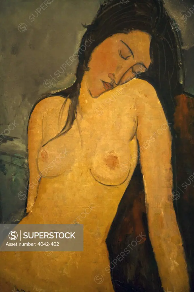 Female Nude (Detail) by Amedeo Modigliani, (1884-1920), UK, London, Courtauld Institute and Galleries, 1916