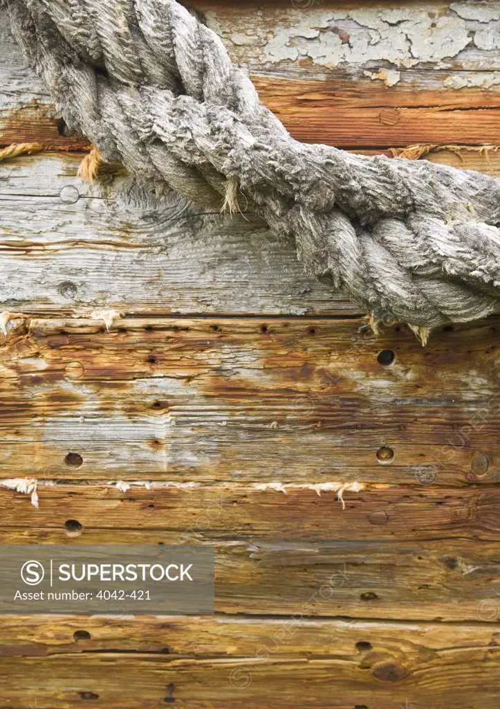 Close-up of an old boat, Grytviken, South Georgia