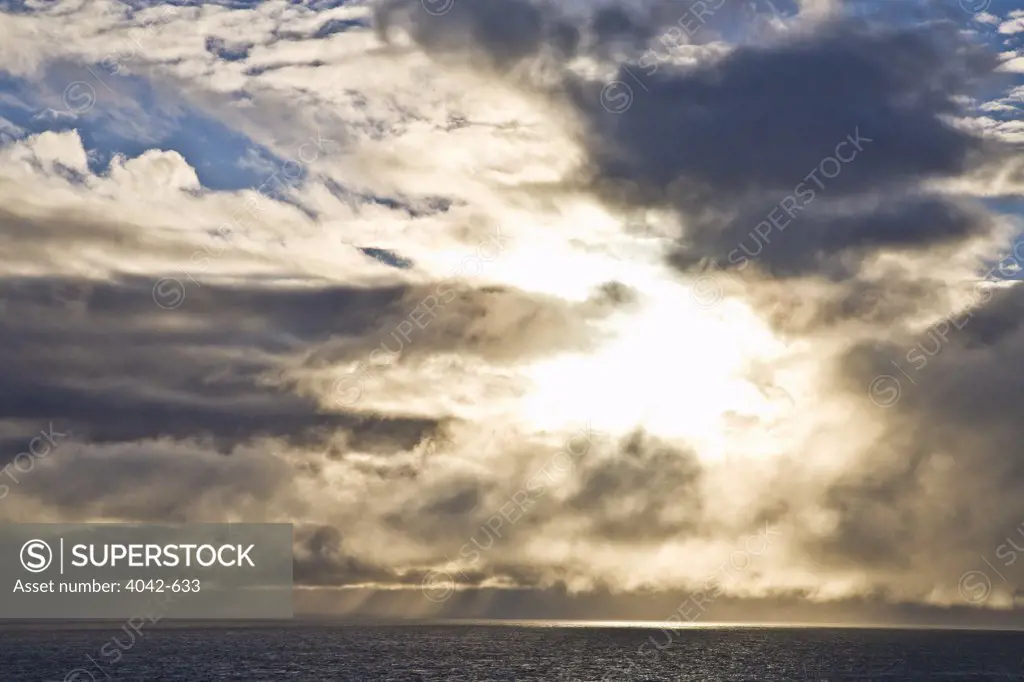 Sunset over the ocean, King George Island, South Shetland Islands, Antarctica