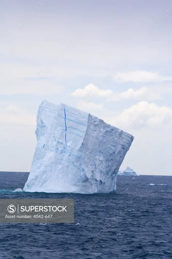 Tabular icebergs in the ocean, South Georgia