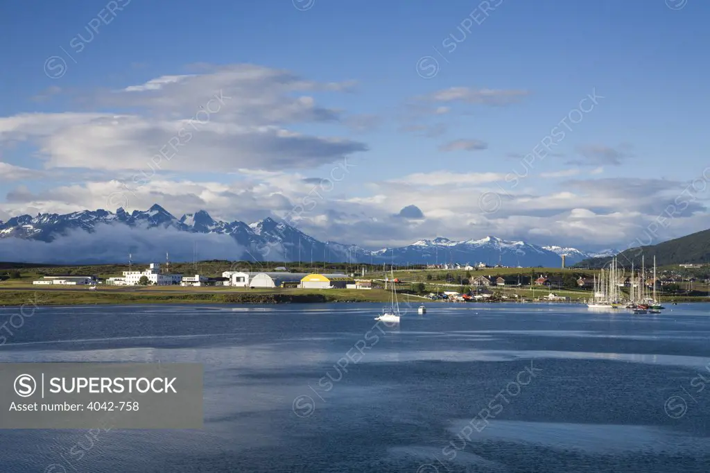 Town at the waterfront, Ushuaia, Tierra Del Fuego, Argentina