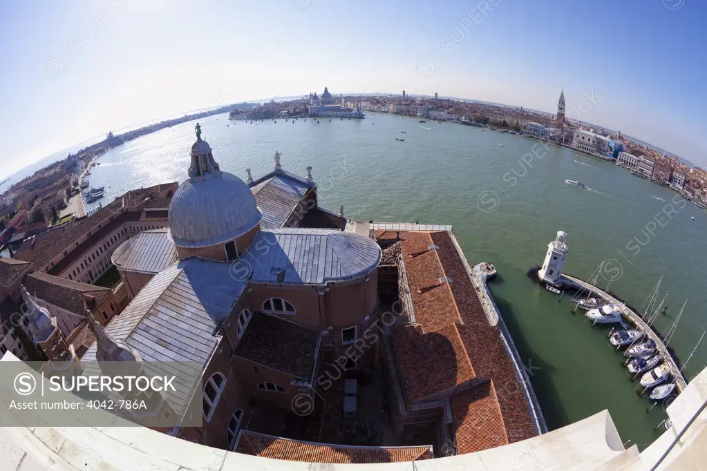 High angle view of a church, Church Of San Giorgio Maggiore, San Giorgio Maggiore, Venice, Veneto, Italy