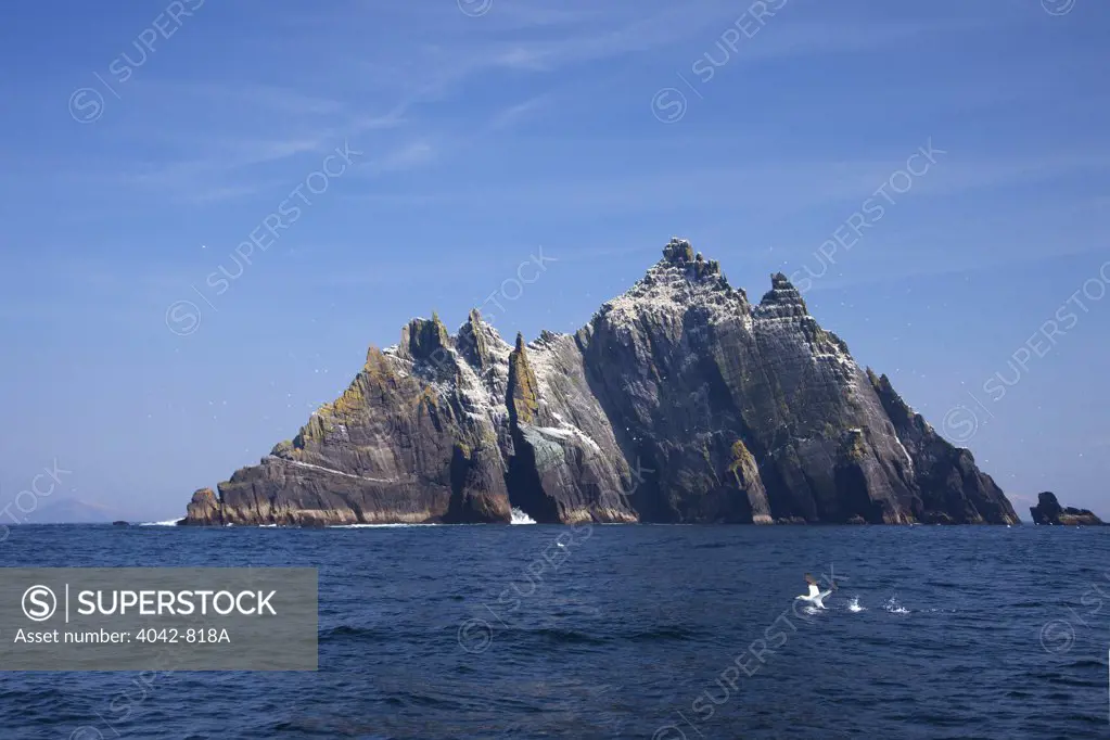 Island in the sea, Little Skellig, Skellig Michael, Skellig Islands, County Kerry, Munster Province, Republic Of Ireland