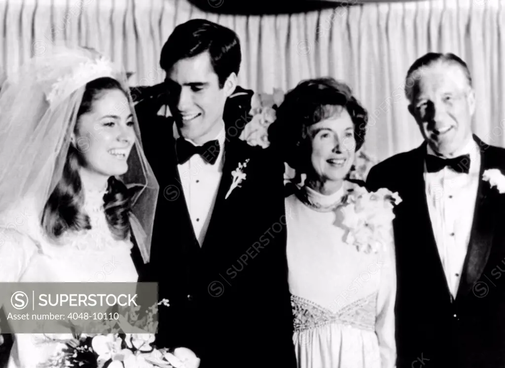 Mitt Romney, son of the HUD Secretary, George Romney, married the former Ann Davies, on March 21, 1969. The couple were wed in a civil ceremony at the home of the bride's parents, then flew to Salt Lake City to have their marriage solemnized in the Mormon Temple. Mar. 22, 1969.