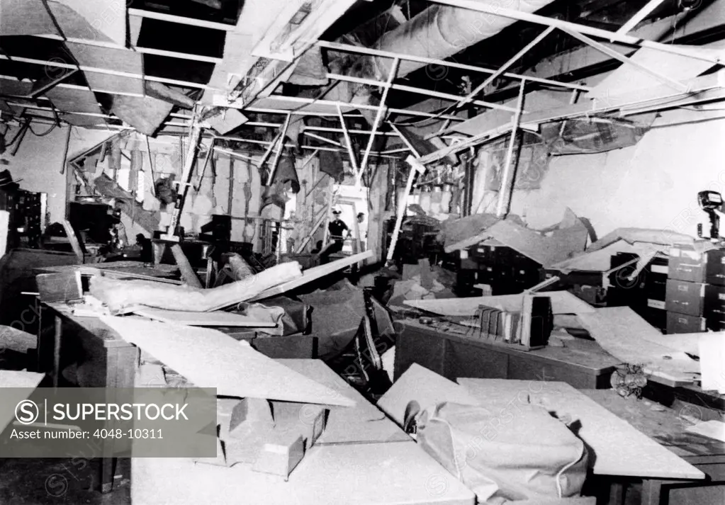 North Hollywood Selective Service office bombed. Most of the records were untouched. June 24, 1968.