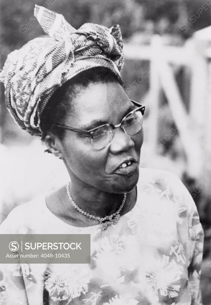 Funmilayo Ransome-Kuti (1900-1978), a Nigerian feminist, was a political and women's rights activist. Ca. 1950-60s.