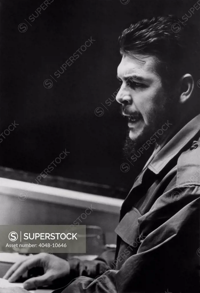 Che Guevara speaking at the United Nations. He was then Cuba's Minister of Industries. Dec. 11, 1964.