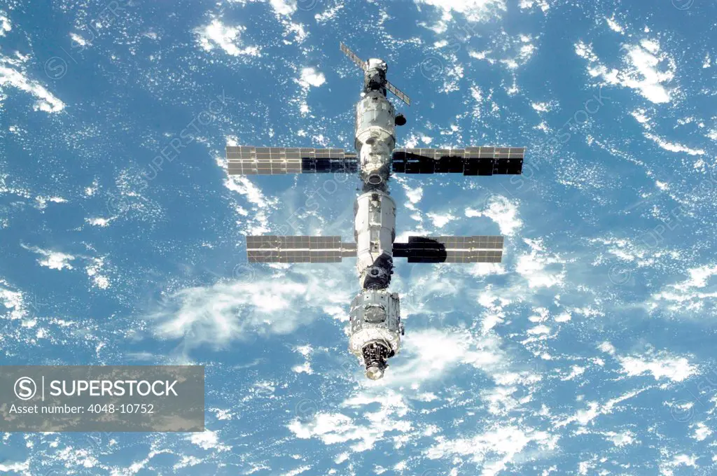 The International Space Station is seen from the Space Shuttle Atlantis. Sept. 18, 2000.