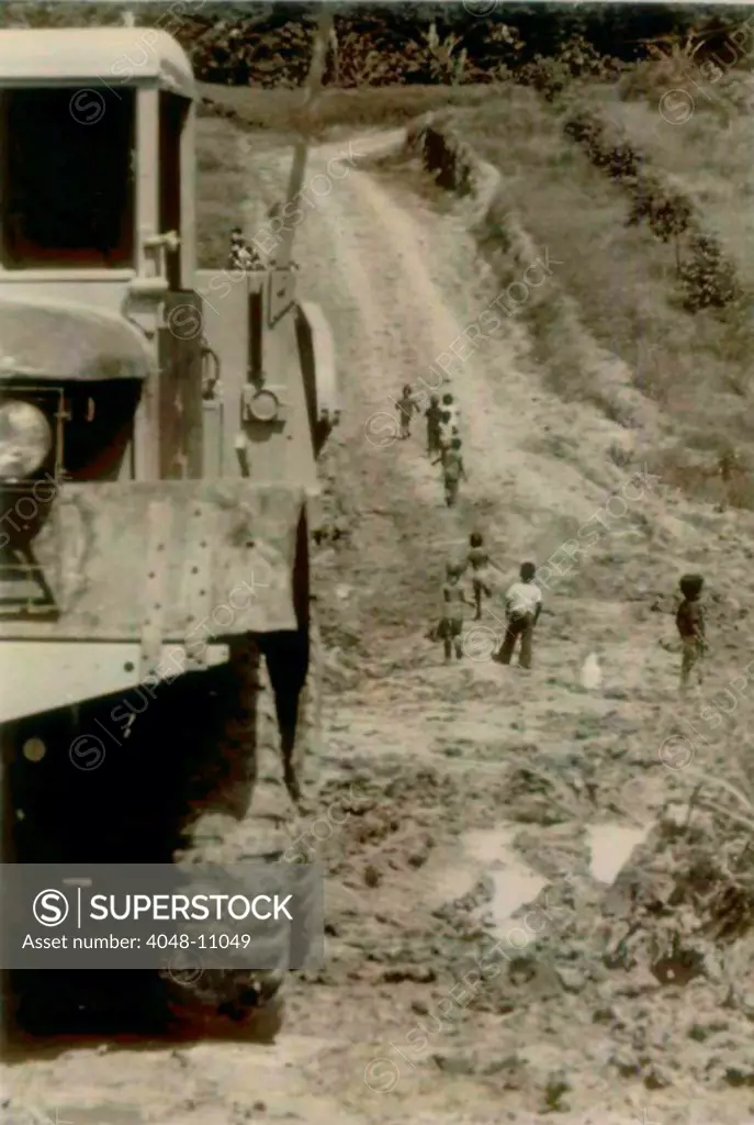 Road construction in People's Temple Agricultural Project. Jonestown, Guyana. Nov. 1978.