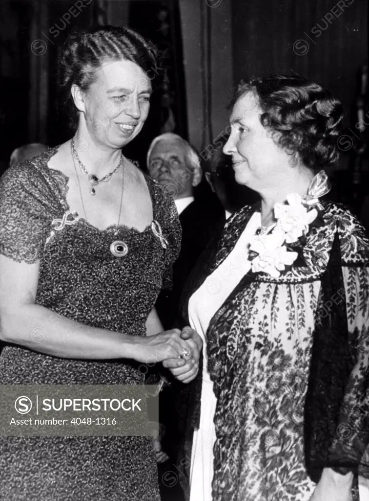 ELEANOR ROOSEVELT with Helen Keller in 1936.