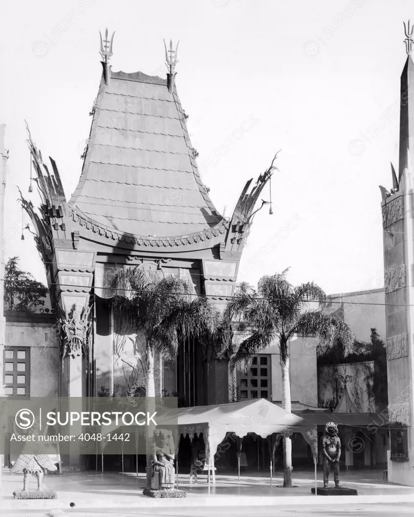 The exterior of Grauman's Chinese Theater, Hollywood, California, circa 1930s