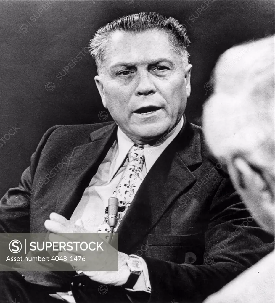 JAMES R. HOFFA-Former Teamsters Union president during a television inteview endorsing President Nixon for re-election. 2/13/72