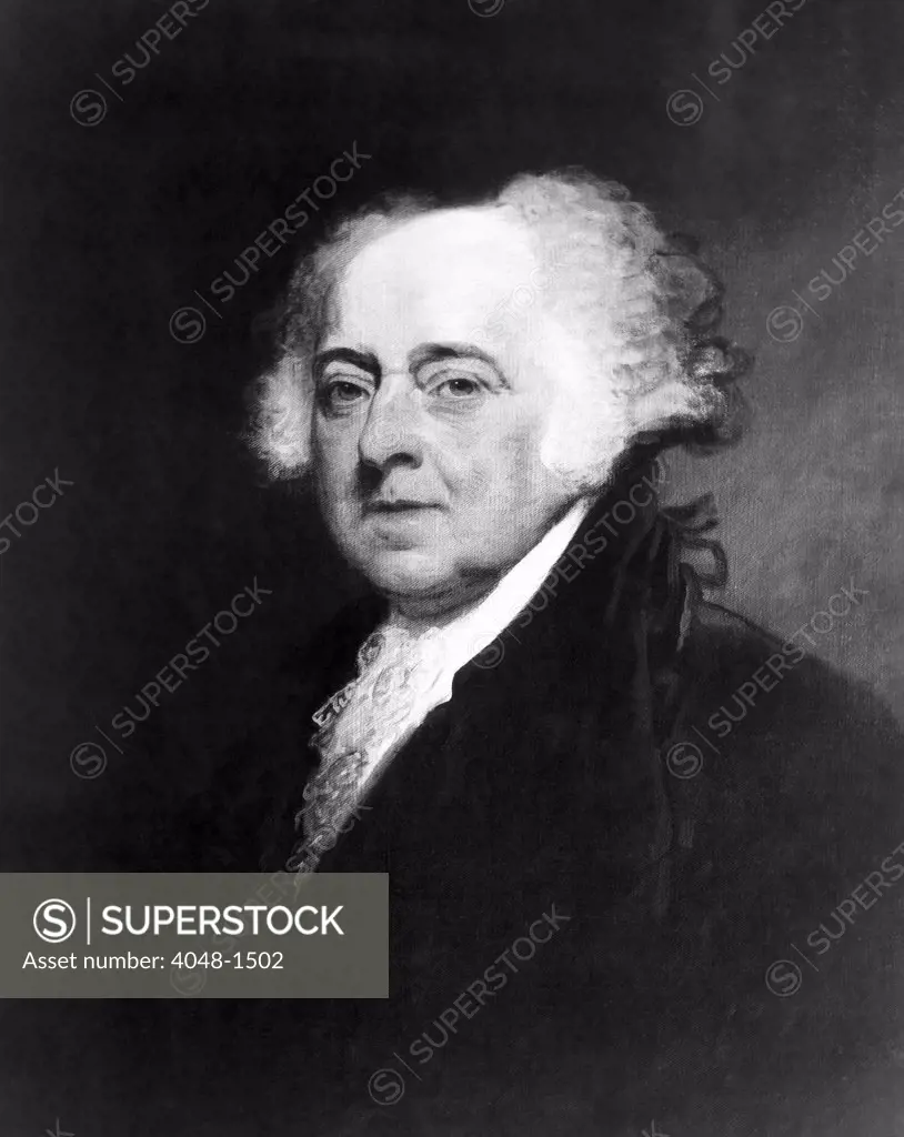 John Adams (1735-1826), American President (1797-1801). Portrait painted by Gilbert Stuart in 1798