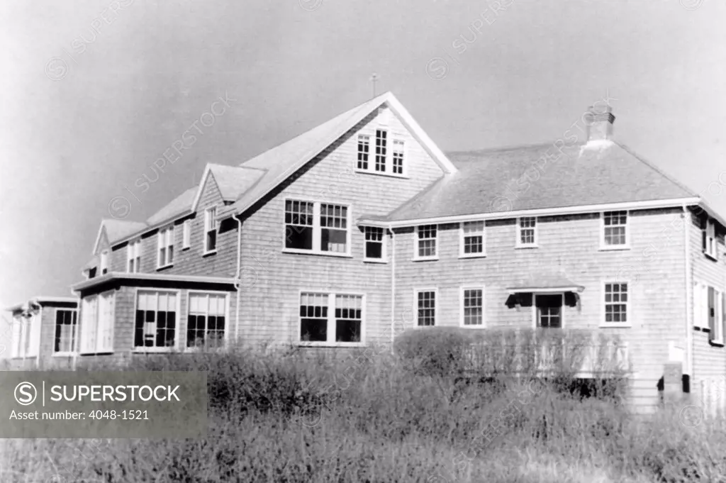 The summer home of President John F. Kennedy in Hyannis Port, Massachusetts on Cape Cod. The house was owned by industrialist Louis R. Thun. April 5, 1963
