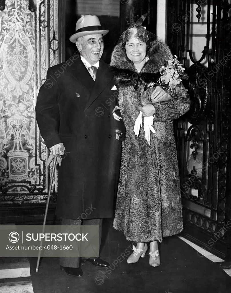 Joseph E. Davies and Marjorie Merriweather Post after their wedding, 1935