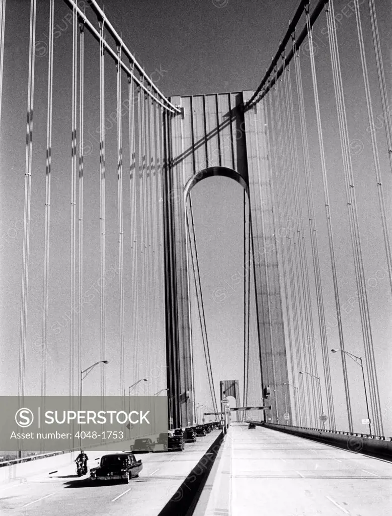 The motorcade officially opening the Verrazano-Narrows Bridge, November 21, 1964.