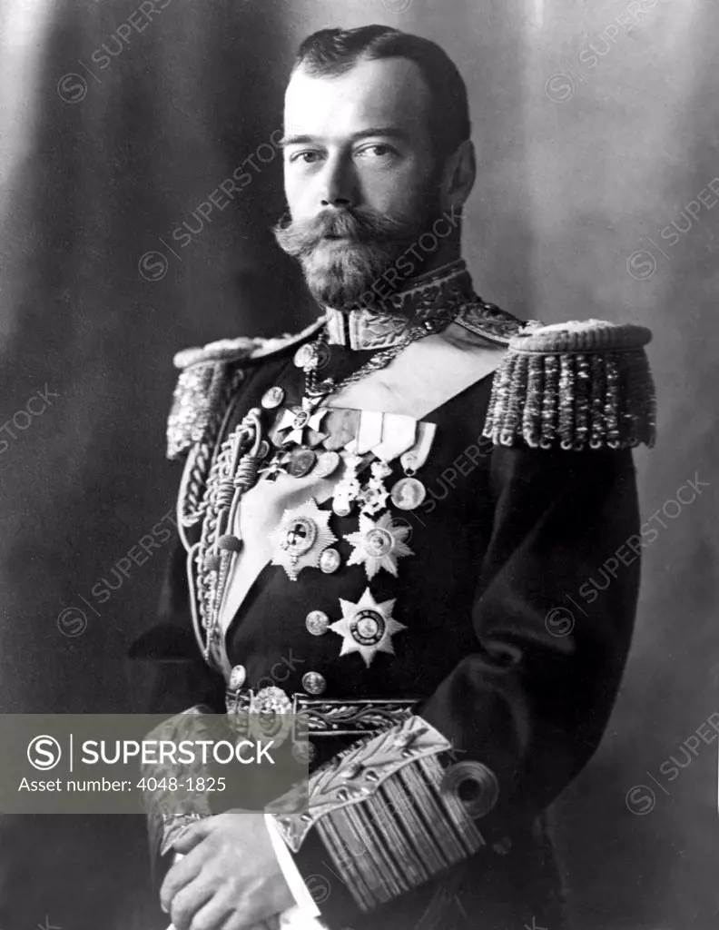 NICHOLAS ROMANOFF, Former Czar of Russia, who was assassinated by the Bolshevik troops during their retreat on Yeksterinburg, June 21, 1918