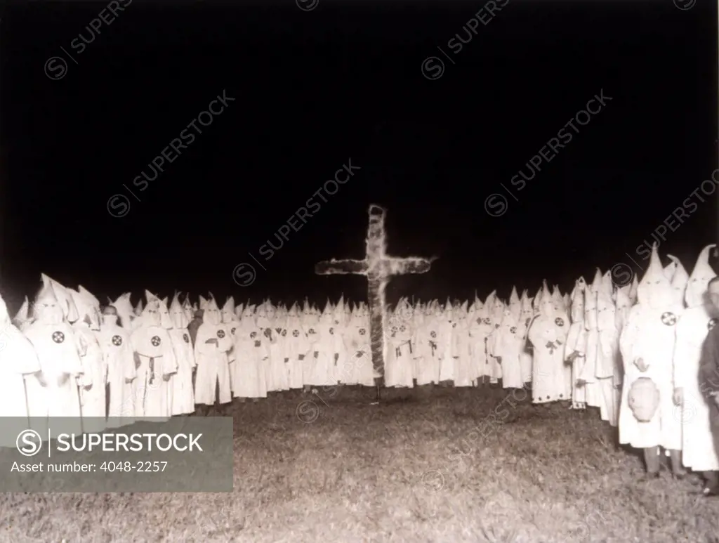 Ku Klux Klan rally in suburban Chicago, 1922.