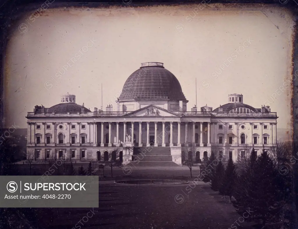 United States Capitol building, Washington DC, Daguerreotype created by John Plumbe, circa 1846. 3g03595u