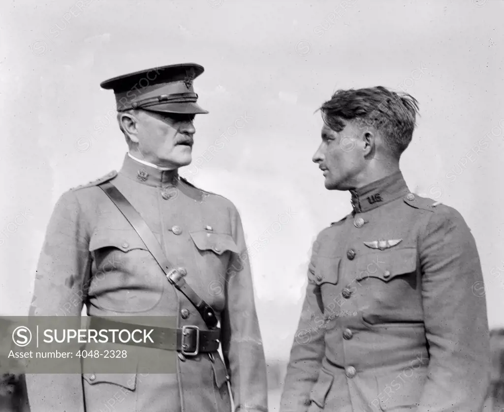 World War I, General John J. Pershing, and Captain Strus, 1920.