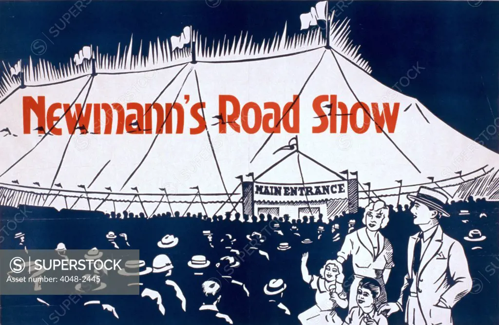 Poster for Newmann's Road Show, traveling carnival, circa 1940s.