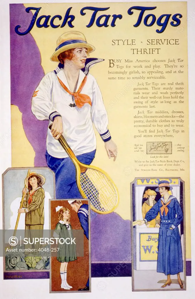 Advertisement from Ladies' Home Journal, May, 1919, for Jack Tar Togs. Photo: Courtesy Everett Collection
