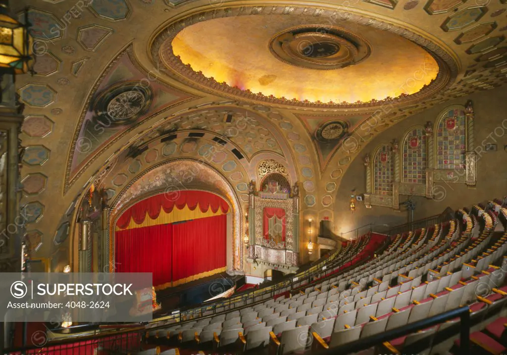 The Alabama Theatre, perspective view of stage looking from the east, Birmingham, Alabama, erected in 1927, photograph circa 1990s.