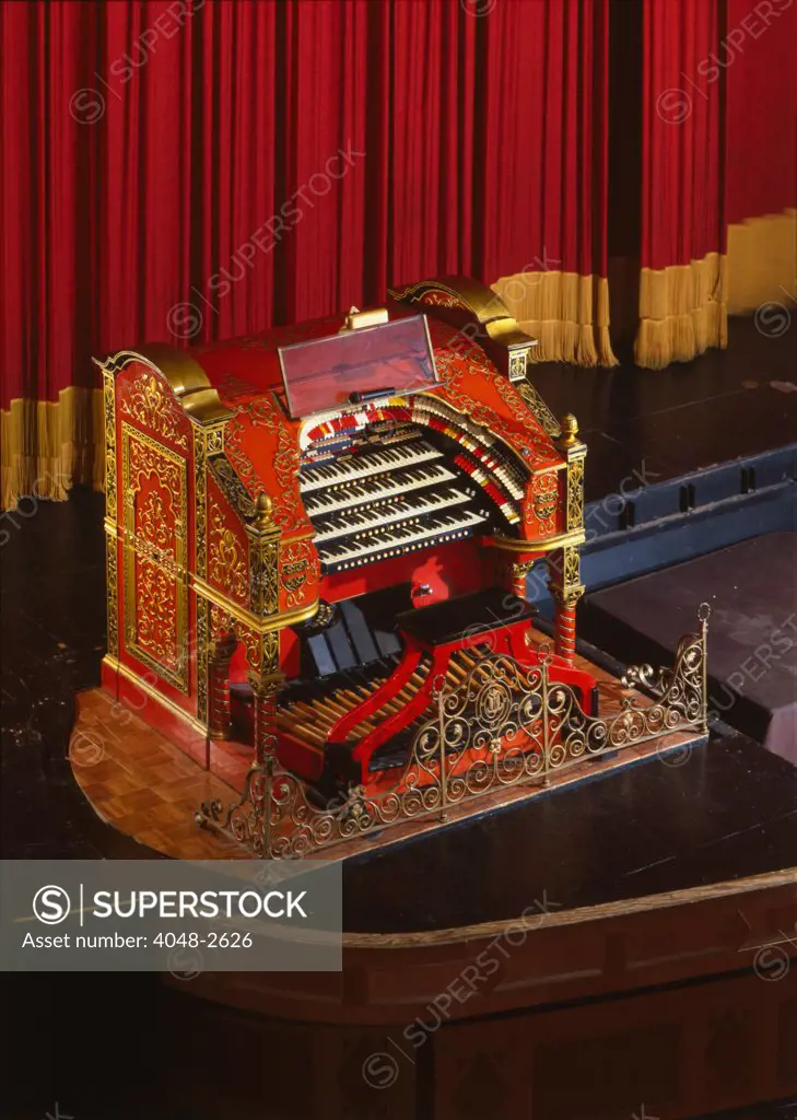 The Alabama Theatre, the organ, Birmingham, Alabama, erected in 1927, photograph circa 1990s.