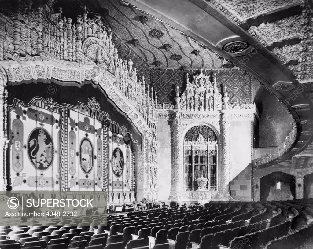 Movie theaters, The Indiana Theatre, 134 West Washington Street, Indianapolis, Indiana, photograph by Koehne E. Bretzman, circa 1927.