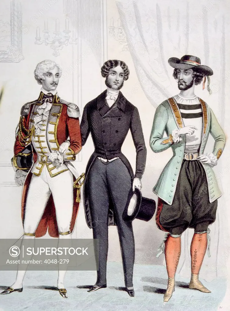 French fashion for men, circa 1885. Photo: Courtesy Everett Collection