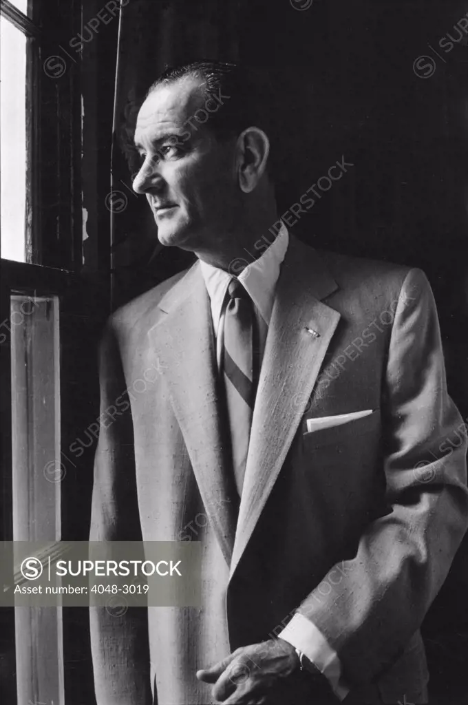Future President Lyndon Johnson (1908-1973), as Senate majority leader, photograph by Thomas J. O'Halloran, September, 1955.