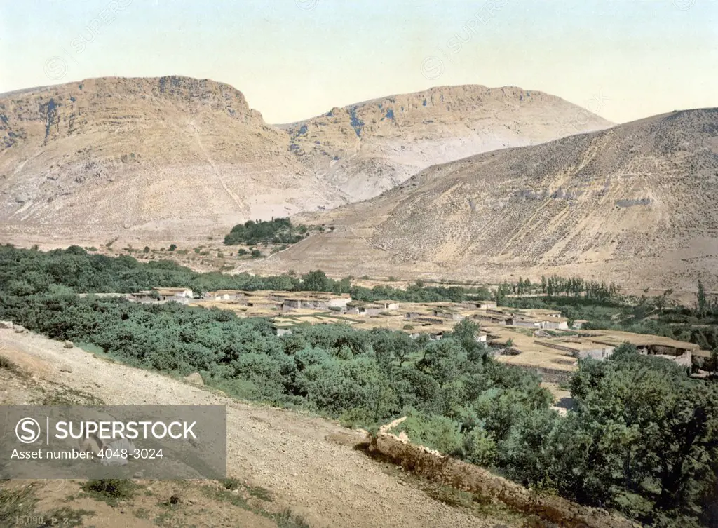 Suk-Wady-Barada, Holy Land, Jordan, photochrom, circa 1890-1900.