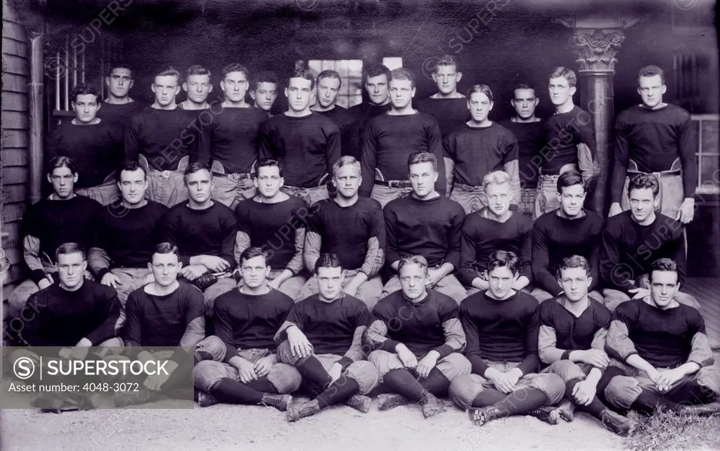 Football, Harvard University football team, circa 1912.